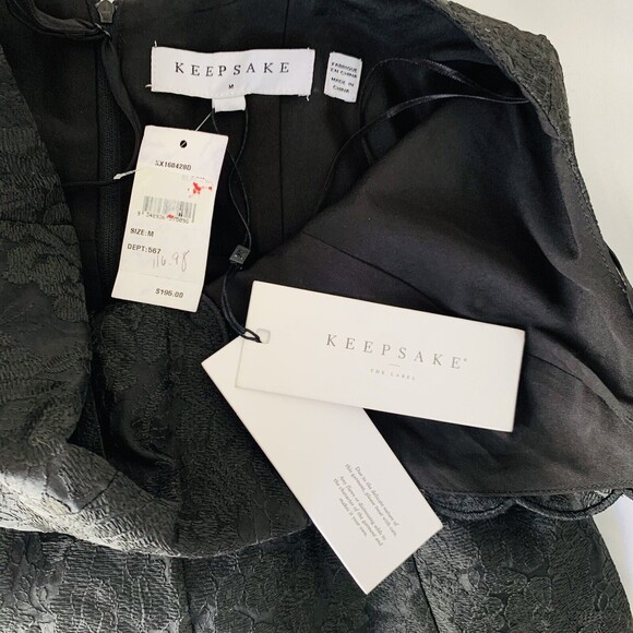 NWT Revolve Keepsake the Label Dress M Black Lace Whimsy Goth Fairy Prom Hoco - Picture 6 of 13